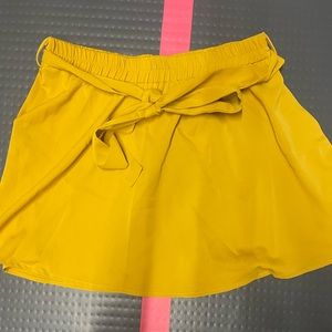 polyester yellow mustard skirt